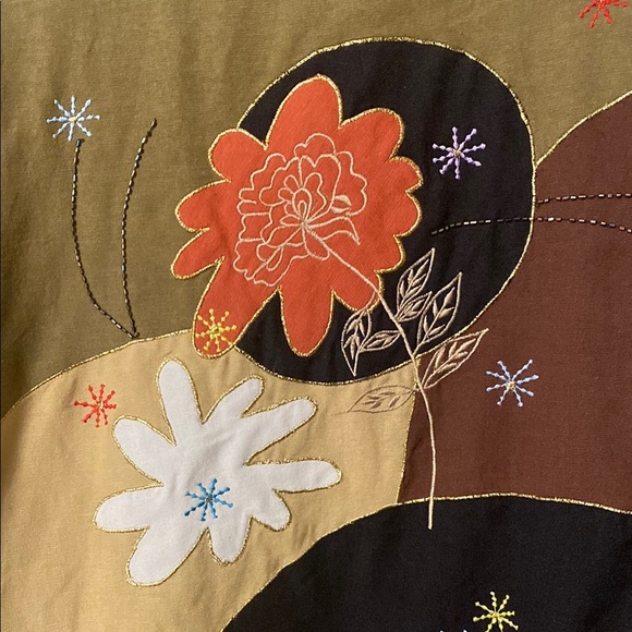 Indigo Moon Jacket Button Front Top Womens XL Multicolor Pattern Flower Flawed - Picture 10 of 10